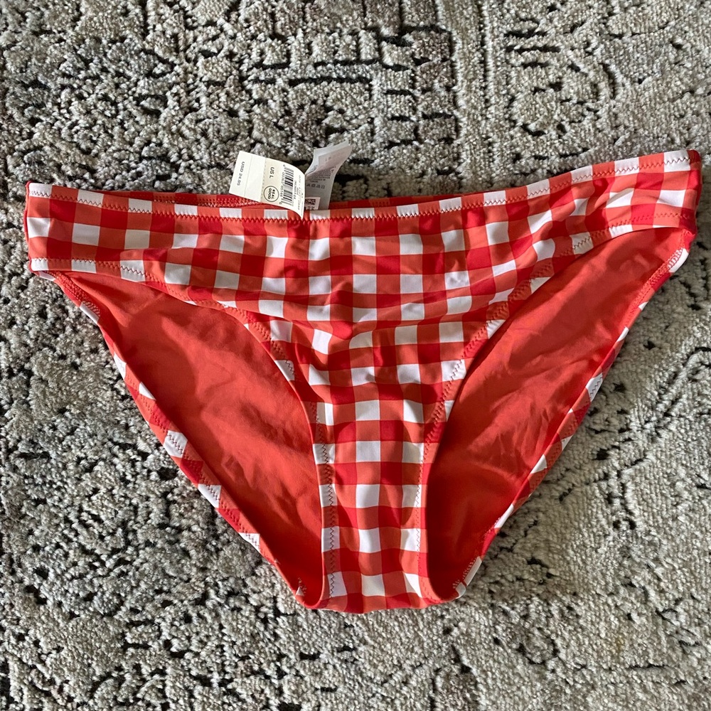 Aerie Red and White Checkered Bikini Bottom